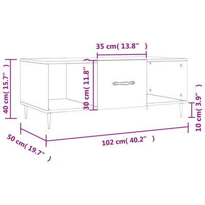 vidaXL Konferenční stolek černý 102 x 50 x 40 cm kompozitní dřevo