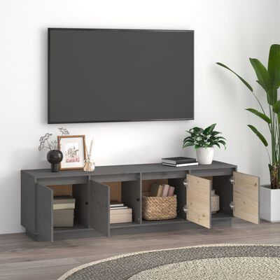 vidaXL TV skříňka šedá 156 x 37 x 45 cm masivní borové dřevo