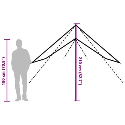 vidaXL Kempingová plachta modrá 460 x 305 x 210 cm nepromokavá