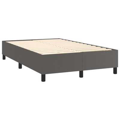 vidaXL Box spring postel s matrací šedá 120x200 cm umělá kůže