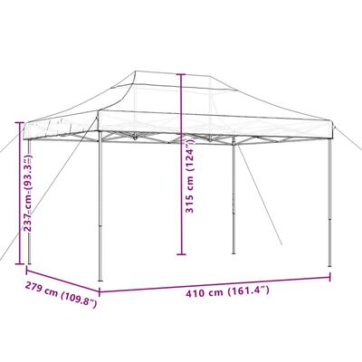 vidaXL Skládací party stan pop-up taupe 410 x 279 x 315 cm