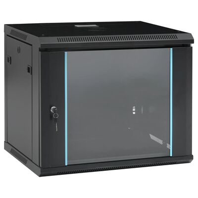 vidaXL 9U Nástěnná síťová rozvodná skříň 19" IP20 600 x 450 x 500 mm