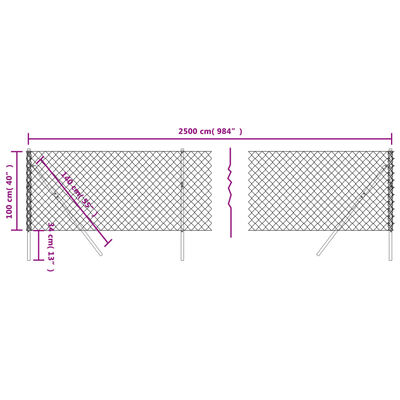 vidaXL Drátěné pletivo zelené 1 x 25 m