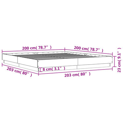 vidaXL Rám postele bílý 200 x 200 cm kompozitní dřevo