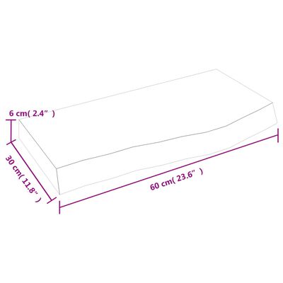 vidaXL Koupelnová deska 60x30x(2-6) cm neošetřené masivní dřevo