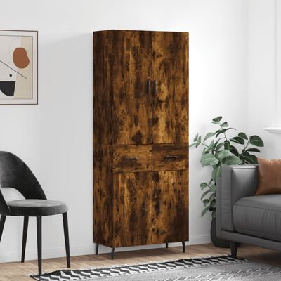 vidaXL Skříň highboard kouřový dub 69,5 x 34 x 180 cm kompozitní dřevo