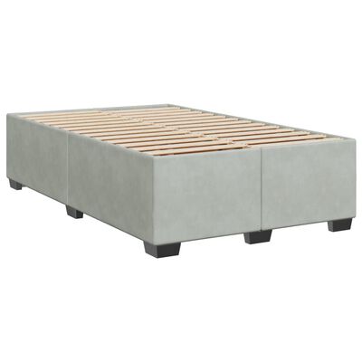 vidaXL Box spring postel s matrací světle šedá 120 x 200 cm samet