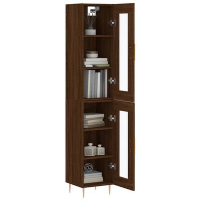 vidaXL Skříň highboard hnědý dub 34,5 x 34 x 180 cm kompozitní dřevo