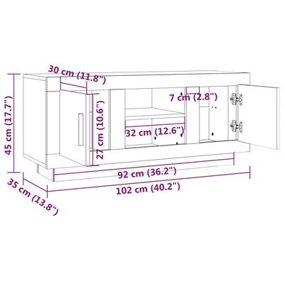 vidaXL TV skříňka dub sonoma 102 x 35 x 45 cm kompozitní dřevo