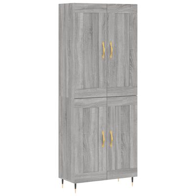 vidaXL Skříň highboard šedá sonoma 69,5 x 34 x 180 cm kompozitní dřevo