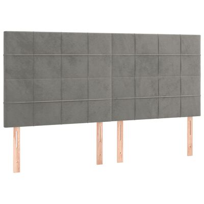 vidaXL Box spring postel s matrací světle šedá 180x200 cm samet