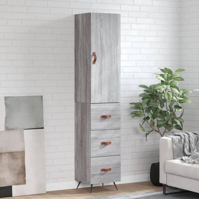 vidaXL Skříň highboard šedá sonoma 34,5 x 34 x 180 cm kompozitní dřevo