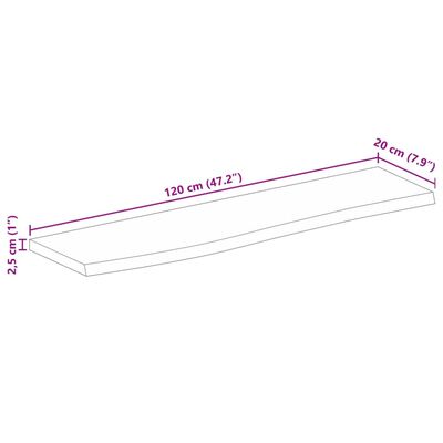 vidaXL Stolní deska živá hrana 120 x 20 x 2,5 cm masivní mangovník