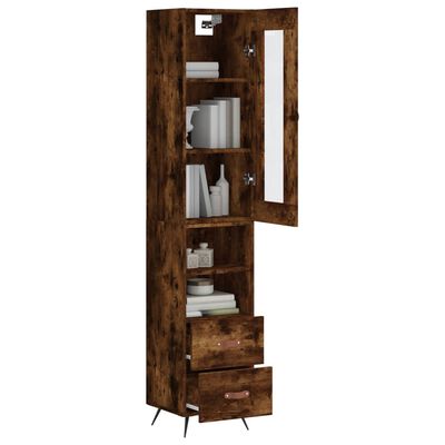 vidaXL Skříň highboard kouřový dub 34,5 x 34 x 180 cm kompozitní dřevo