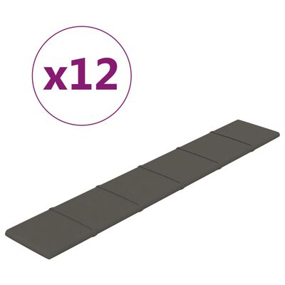 vidaXL Nástěnné panely 12 ks tmavě šedé 90 x 15 cm samet 1,62 m²