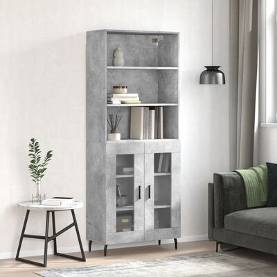 vidaXL Skříň highboard betonově šedá 69,5x34x180 cm kompozitní dřevo