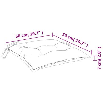 vidaXL Podušky na židli 4 ks černé kárované 50x50x7 cm oxfordská látka