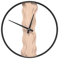 vidaXL Nástěnné hodiny hnědé Ø 35 cm železo a dubové dřevo