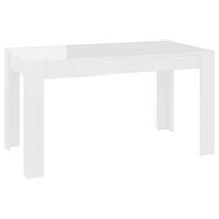 vidaXL Jídelní stůl bílý vysoký lesk 140x74,5x76 cm kompozitní dřevo