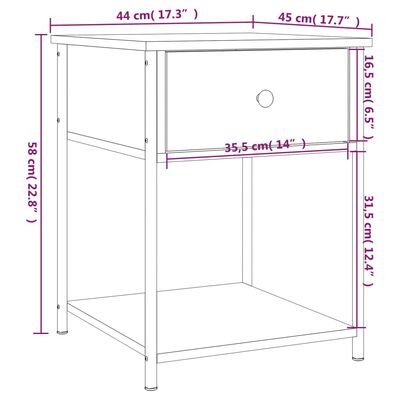 vidaXL Noční stolky 2 ks hnědý dub 44 x 45 x 58 cm kompozitní dřevo