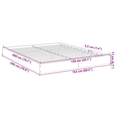 vidaXL Rám postele bez matrace hnědý dub 150 x 200 cm kompozitní dřevo