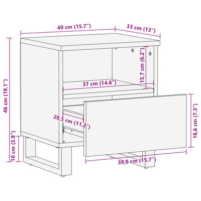 vidaXL Noční stolky 2 ks 40 x 34 x 46 cm masivní recyklované dřevo