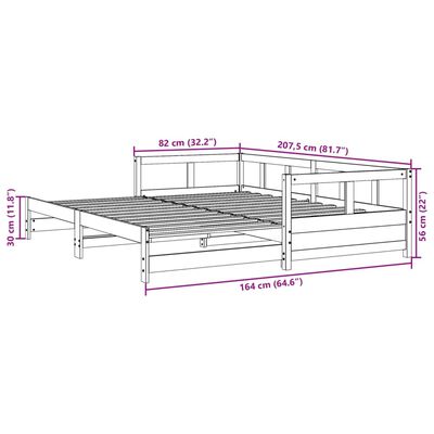 vidaXL Válenda bez matrace voskově hnědá 80 x 200 cm masivní borovice