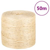 vidaXL Provaz 100% sisal 4 mm 50 m