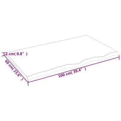 vidaXL Koupelnová deska tmavě hnědá 100x60x2 cm ošetřený masiv