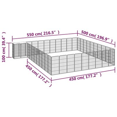 vidaXL 42panelová ohrádka pro psy černá 50 x 100 cm práškovaná ocel