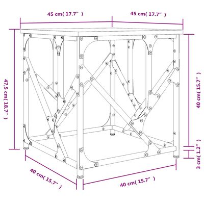 vidaXL Konferenční stolek dub sonoma 45x45x47,5 cm kompozitní dřevo