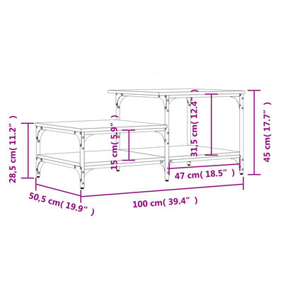 vidaXL Konferenční stolek dub sonoma 100x50,5x45 cm kompozitní dřevo