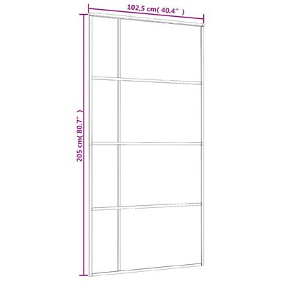 vidaXL Posuvné dveře ESG sklo a hliník 102,5 x 205 cm bílé