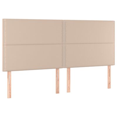 vidaXL Čelo postele s LED cappuccino 180x5x118/128 cm umělá kůže