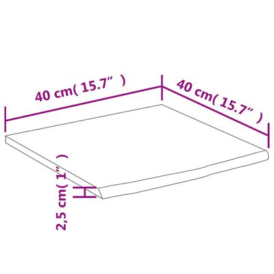 vidaXL Nástěnná police 40x40x2,5 cm čtverec masivní akácie živá hrana