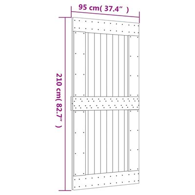 vidaXL Posuvné dveře s kováním 95 x 210 cm masivní borové dřevo