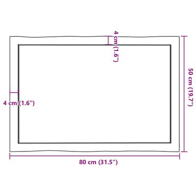 vidaXL Stolní deska světle hnědá 80x50x(2-4)cm ošetřený dub živá hrana