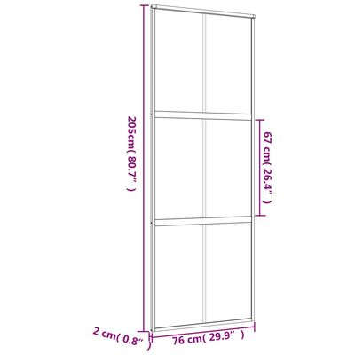 vidaXL Posuvné dveře zlaté 76 x 205 cm čiré ESG sklo a hliník