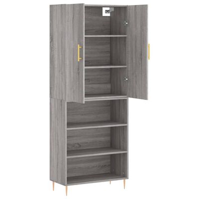 vidaXL Skříň highboard šedá sonoma 69,5 x 34 x 180 cm kompozitní dřevo