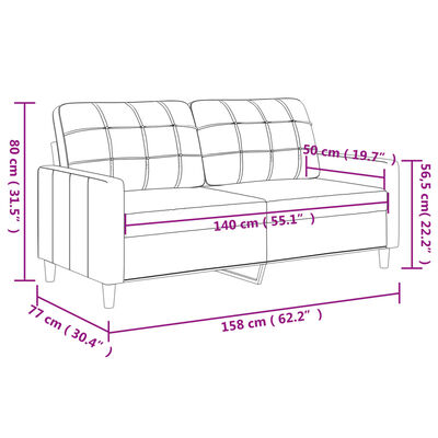 vidaXL 2místná pohovka světle žlutá 140 cm textil