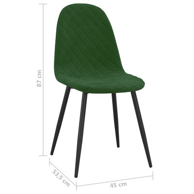 vidaXL Jídelní židle 2 ks tmavě zelené samet