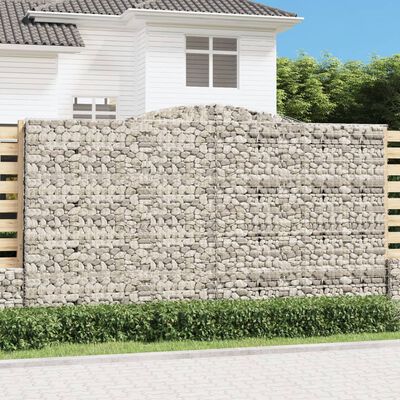 vidaXL Klenuté gabionové koše 7 ks 400x30x220/240cm pozinkované železo