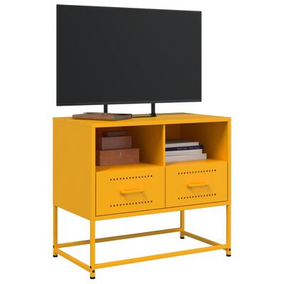 vidaXL TV skříňka hořčicově žlutá 68 x 39 x 60,5 cm ocel