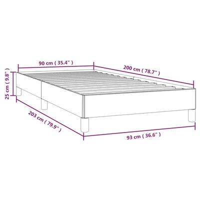 vidaXL Rám postele černá 90 x 200 cm samet