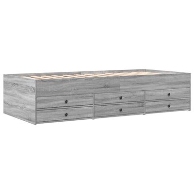 vidaXL Válenda se zásuvkami šedá sonoma 75 x 190 cm kompozitní dřevo