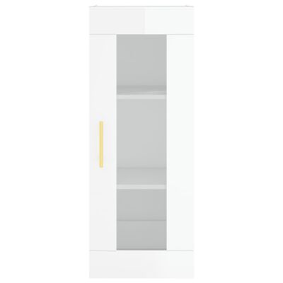 vidaXL Skříň highboard bílá s vysokým leskem 34,5x34x180 cm kompozit