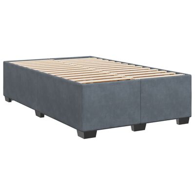 vidaXL Box spring postel s matrací tmavě šedá 120 x 200 cm samet