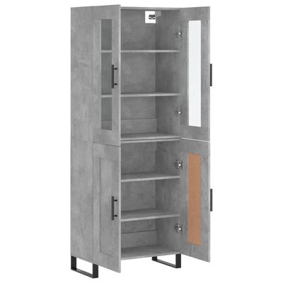 vidaXL Skříň highboard betonově šedá 69,5x34x180 cm kompozitní dřevo