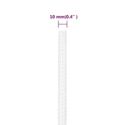 vidaXL Lodní lano celobílé 10 mm 250 m polypropylen