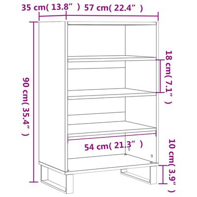 vidaXL Skříň highboard černá 57 x 35 x 90 cm kompozitní dřevo